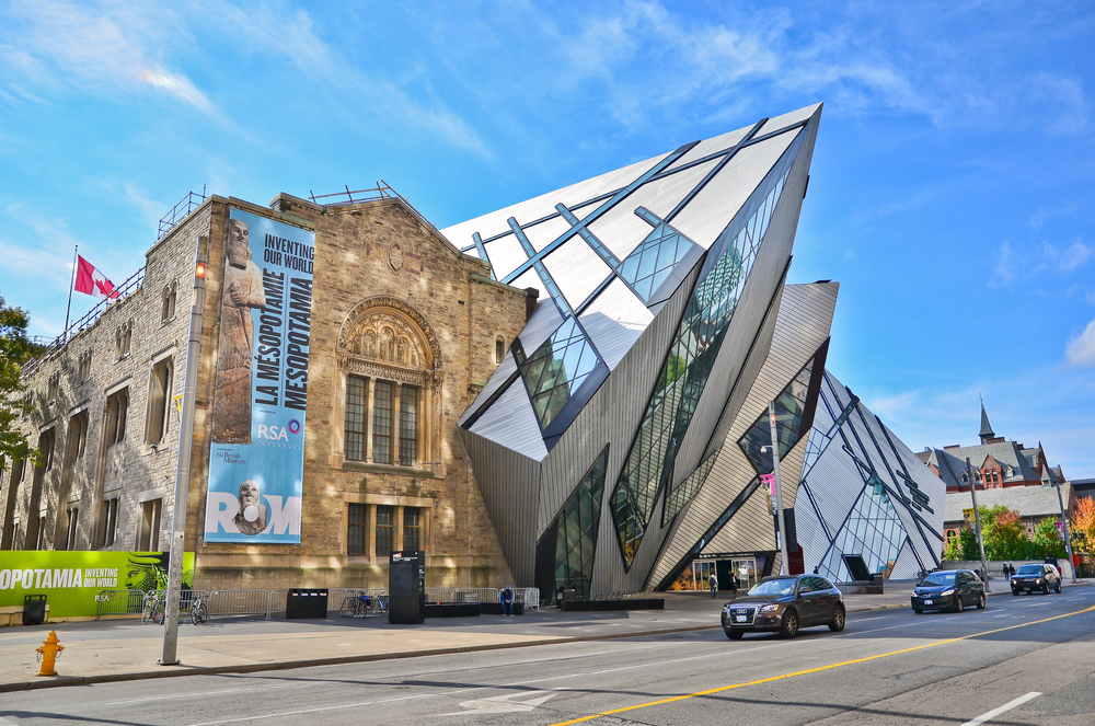 a unique combination of old brick architectural building and new age, modern glass structure making up the ROM! One of the best items to place on your itinerary for a weekend in Toronto!