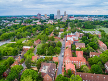 downtown winston-salem view from above showcasing north carolina weekend getaways