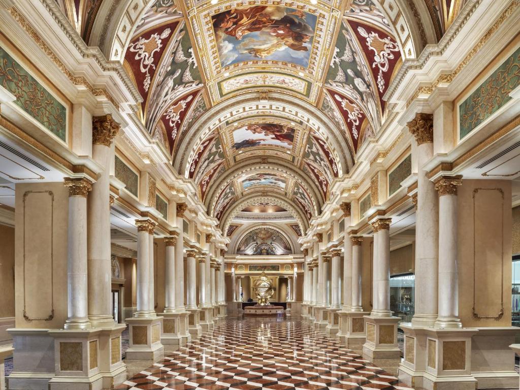 The grand and ornate inside of the Venetian Resort in Las Vegas