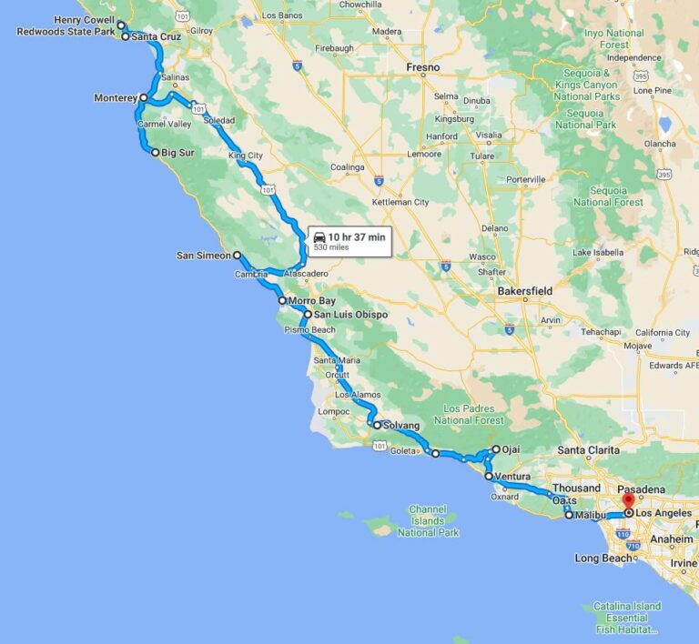 The ultimate san francisco to los angeles road trip map follow me