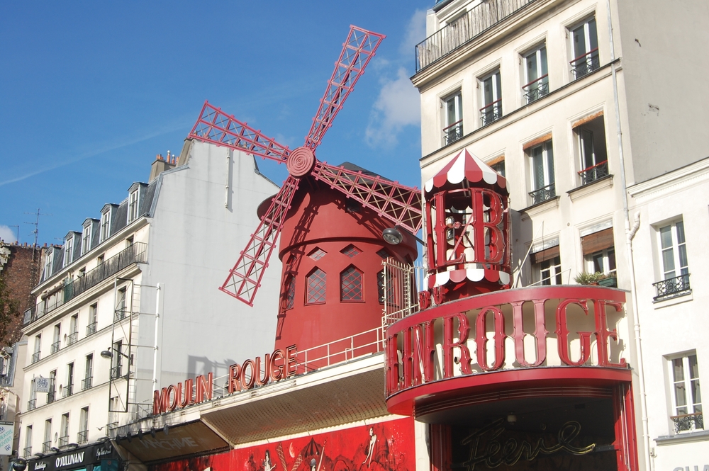 The Iconic Red Windwill at Moulin Rouge - where a Caberate show takes place