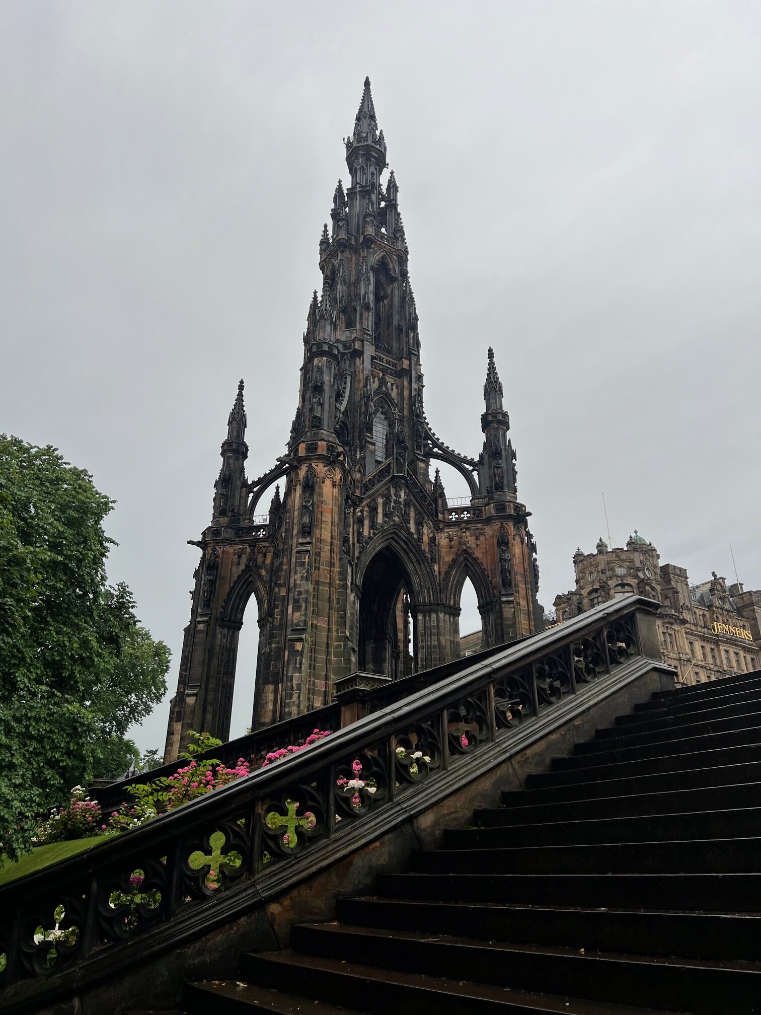 The Scott Monument is located in Princes Street Garden 
