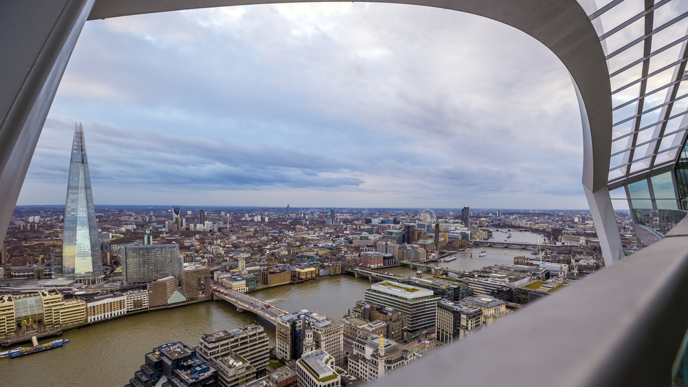 The view off the rooftop of the Sky Garden with views over central London is one of the free things to do in 3 days in London
