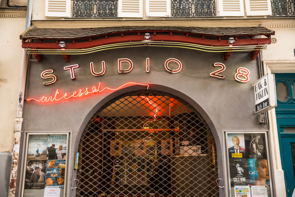 Old Cinema on Montmartre in Paris called Studio 28. 