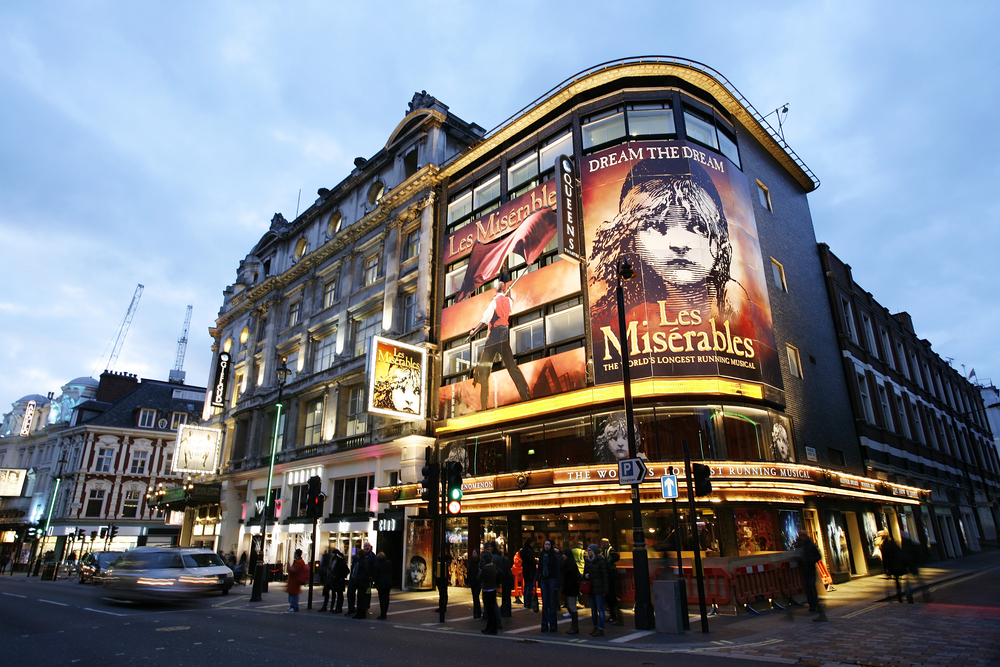 The west end of London is known for the theater scene shown in Les Miseabes you must see a show if spending 2 days in London