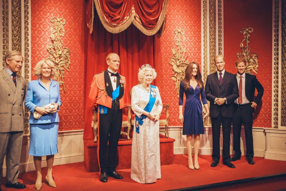 The British Royal Family wax figures at Madam Tasauds Museum