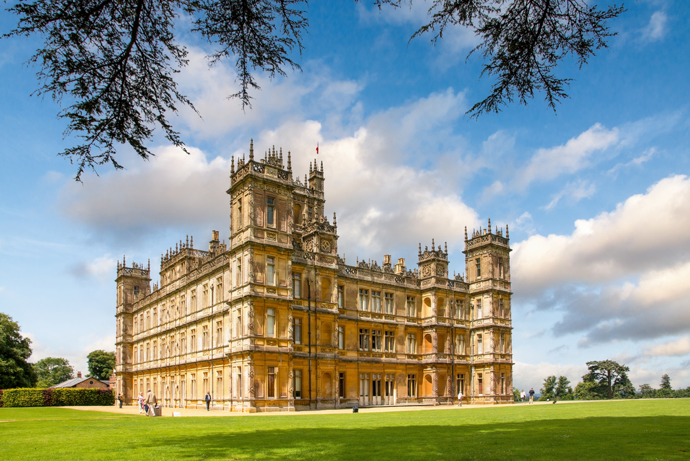 Highclere Castle, home to the Earl of Carnarvon and setting of the popular tv series "Downton Abbey". One of the best castles in England. 
