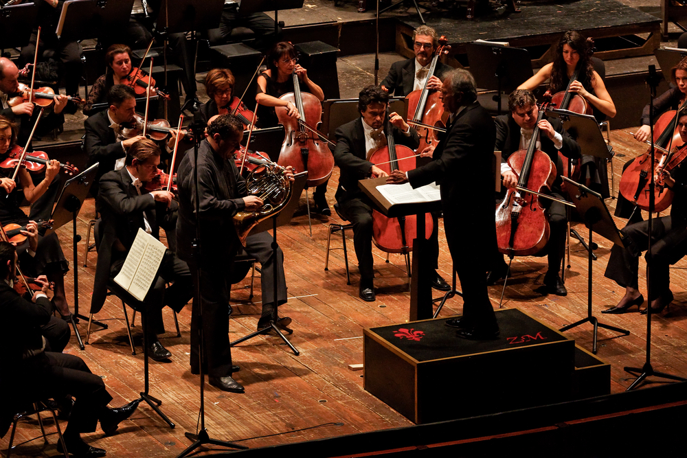 a classical Florence Opera with the performers on stage of the orchestra