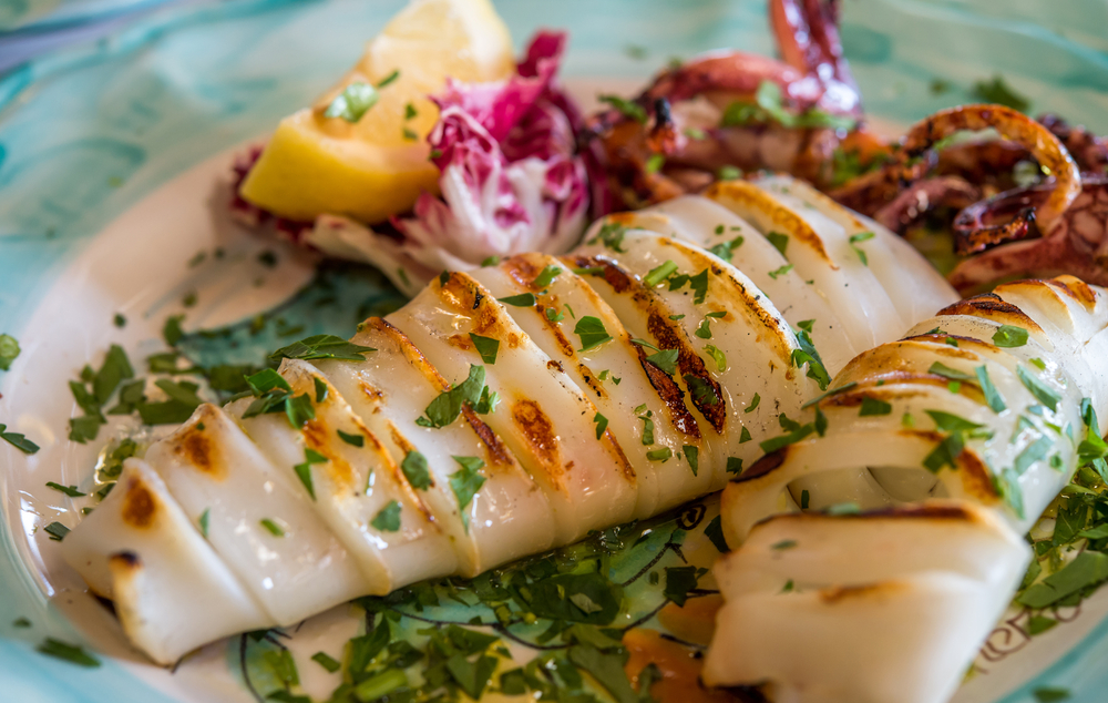 grilled squid for dinner on this Amalfi coast itinerary