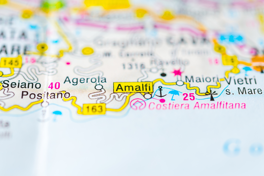 a map of the Amalfi coast
