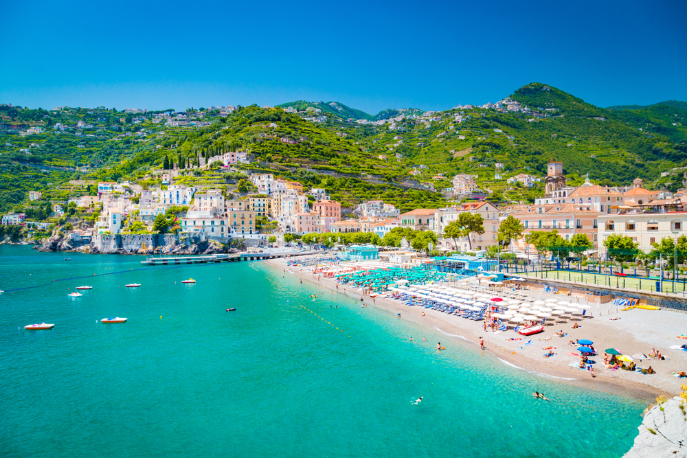 the main beach with turquoise waters to explore