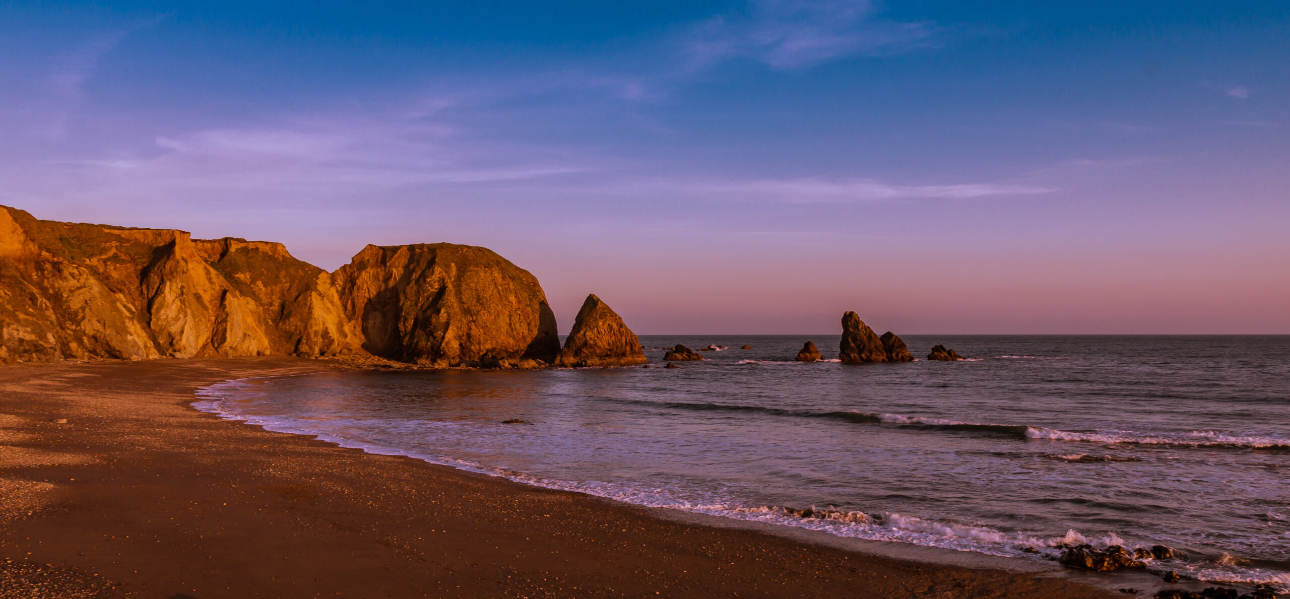 Stunning sunset at a beach on Ireland's Copper Coast.