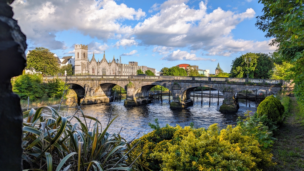 A side shot shows the outskirts of Galway: the stone bridges, running river, stone castles, and greens stand out, and seeing something like is possible when. you prepare with things to buy from Amazon for Ireland