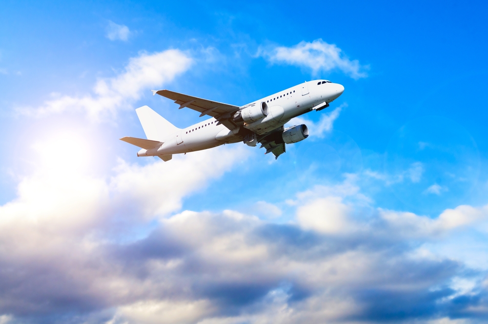 When considering what things to buy from Amazon before flying, think of things that influence the flight like type, length, and more. This plane flies in blue skies hopefully meaning no turbulence.