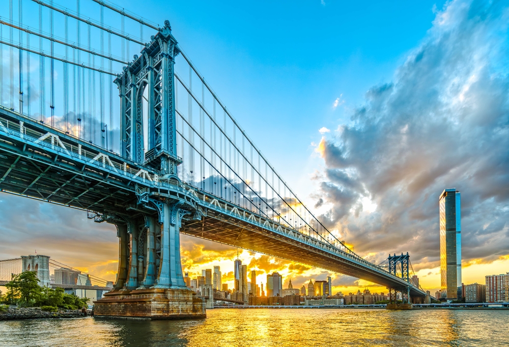 The historic Manhattan Bridge, Brooklyn, New York