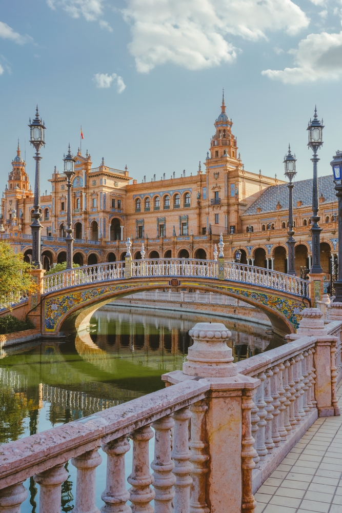 The Plaza de Espana ("Spain Square", in English) in Maria Luisa Park in Seville, Spain.