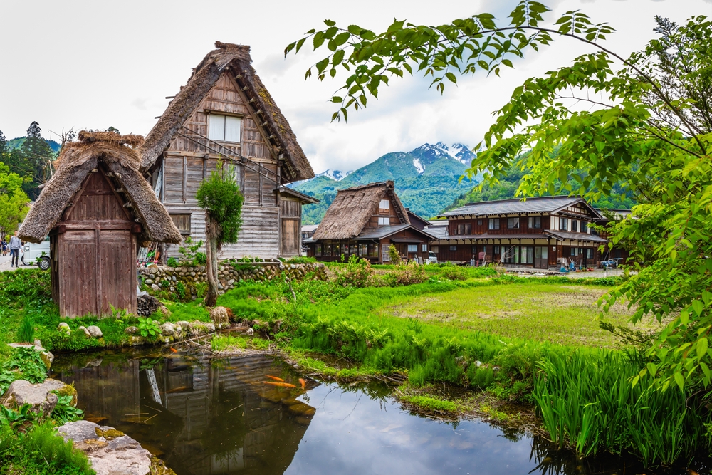 World Heritage Shirakawago Village is a farming village located in a valley along the Shogawa River, registered as a UNESCO World Heritage Site