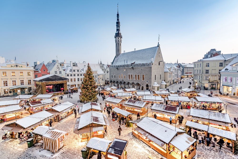 Traditional Estonian Christmas Market. The article is about Christmas market trip to Europe.